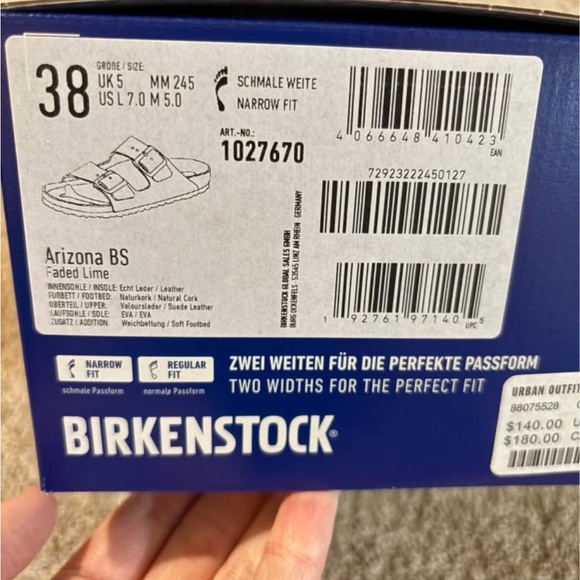 birkenstock faded lime suede leather arizona sandals - Picture 5 of 5